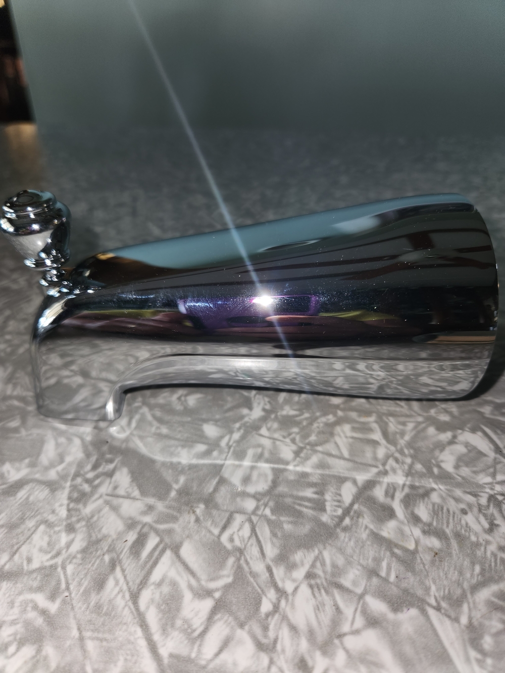 Chrome Finish Home Accent Decorative Tub Spout- Silver